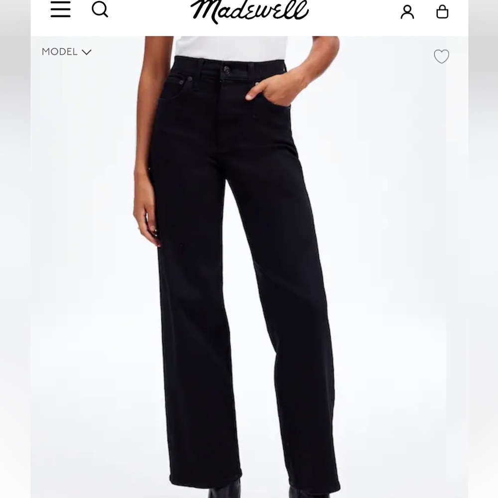 Madewell Perfect Vintage Wide-Leg Jeans in Black